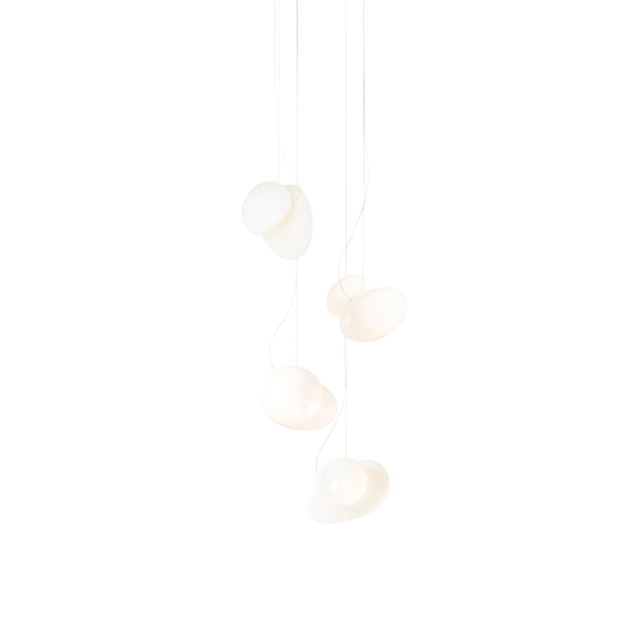 Pebble Chandelier - White Sandtex