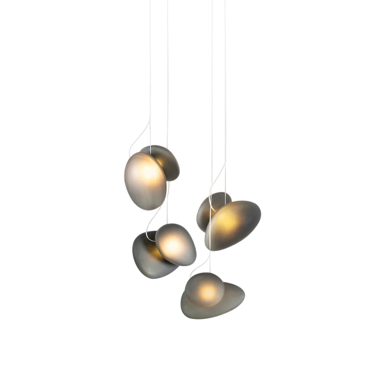 Pebble Chandelier - White Sandtex