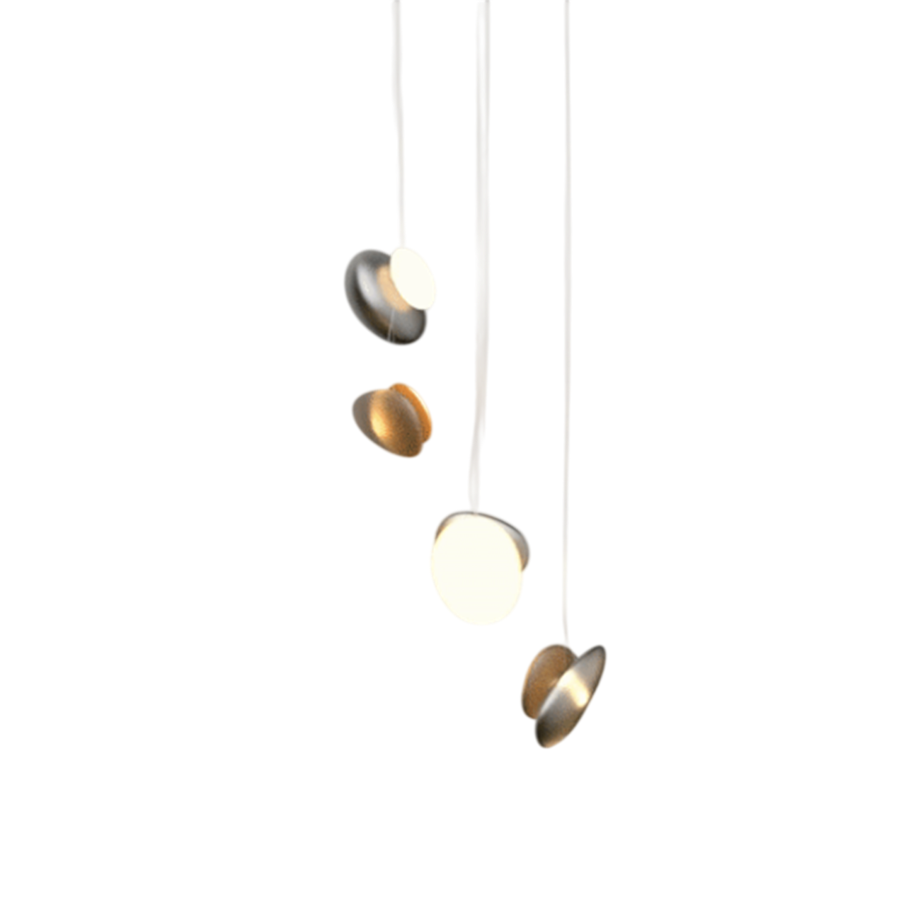 Pebble Chandelier - White Sandtex