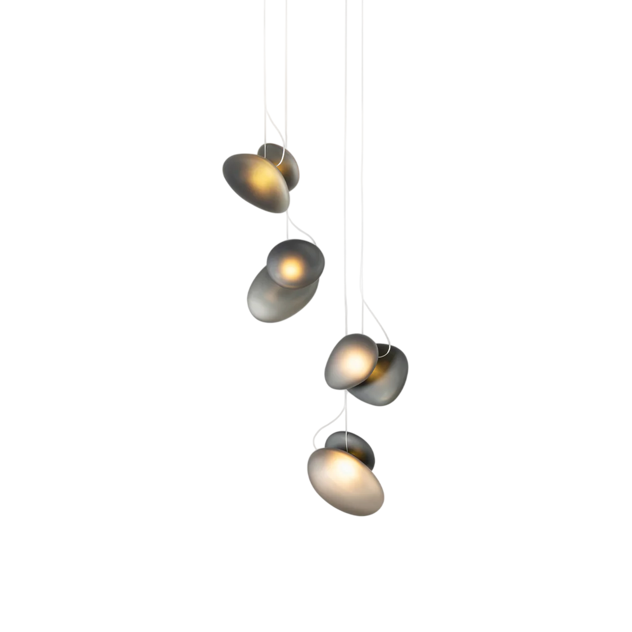 Pebble Chandelier - White Sandtex