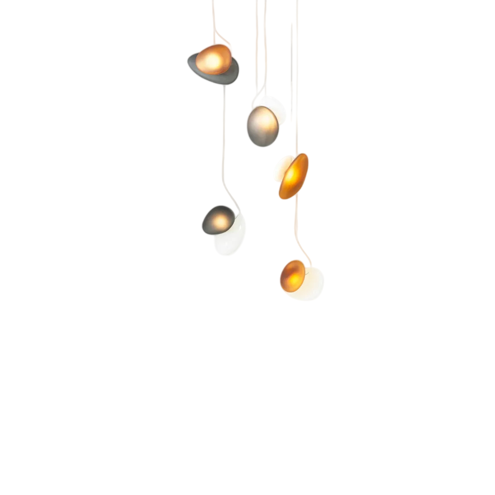 Pebble Chandelier - White Sandtex