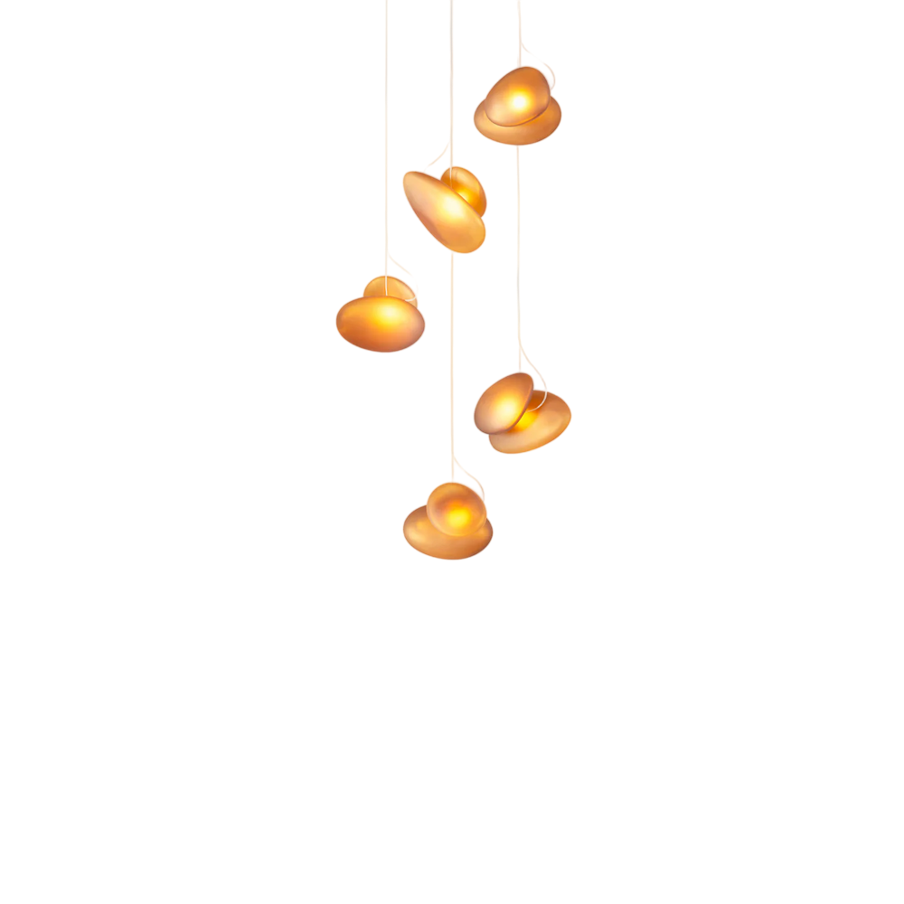 Pebble Chandelier - White Sandtex