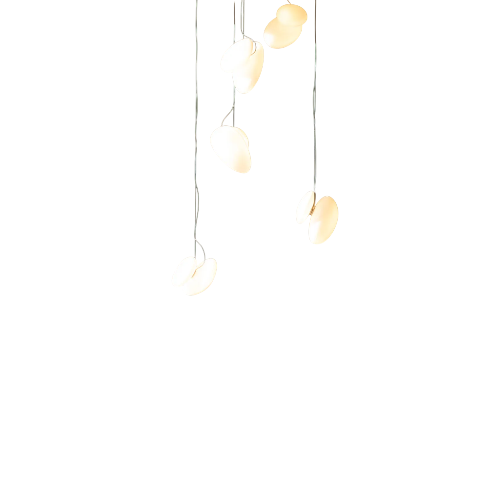 Pebble Chandelier - White Sandtex