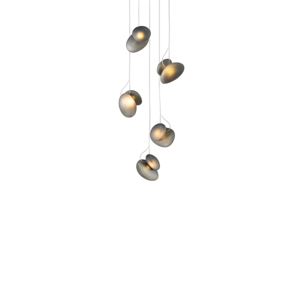 Pebble Chandelier - White Sandtex