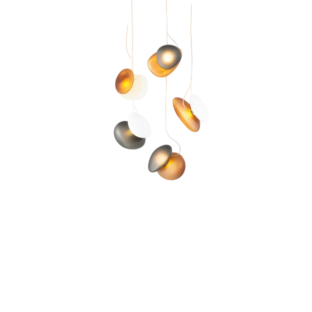 Pebble Chandelier - White Sandtex