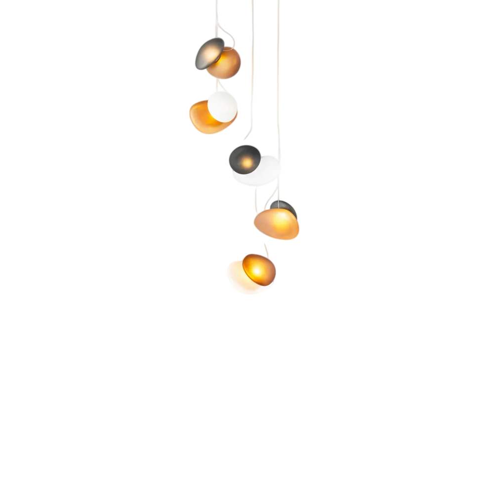 Pebble Chandelier - White Sandtex