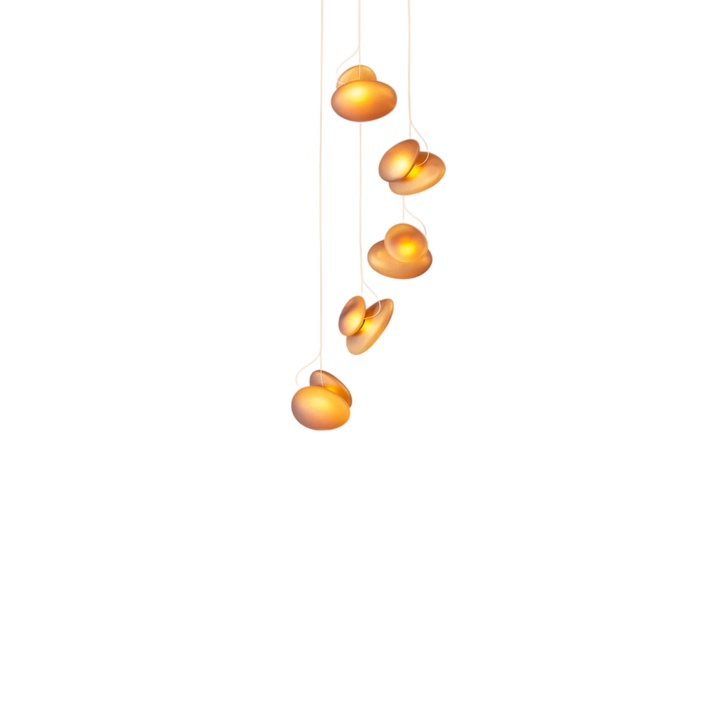 Pebble Chandelier - White Sandtex