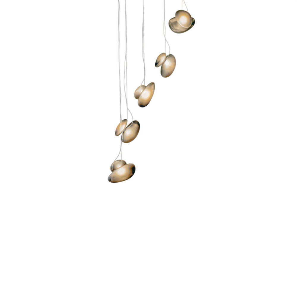 Pebble Chandelier - White Sandtex