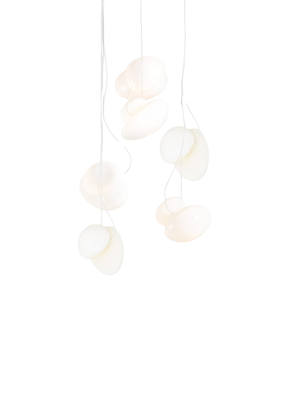 Pebble Chandelier - White Sandtex