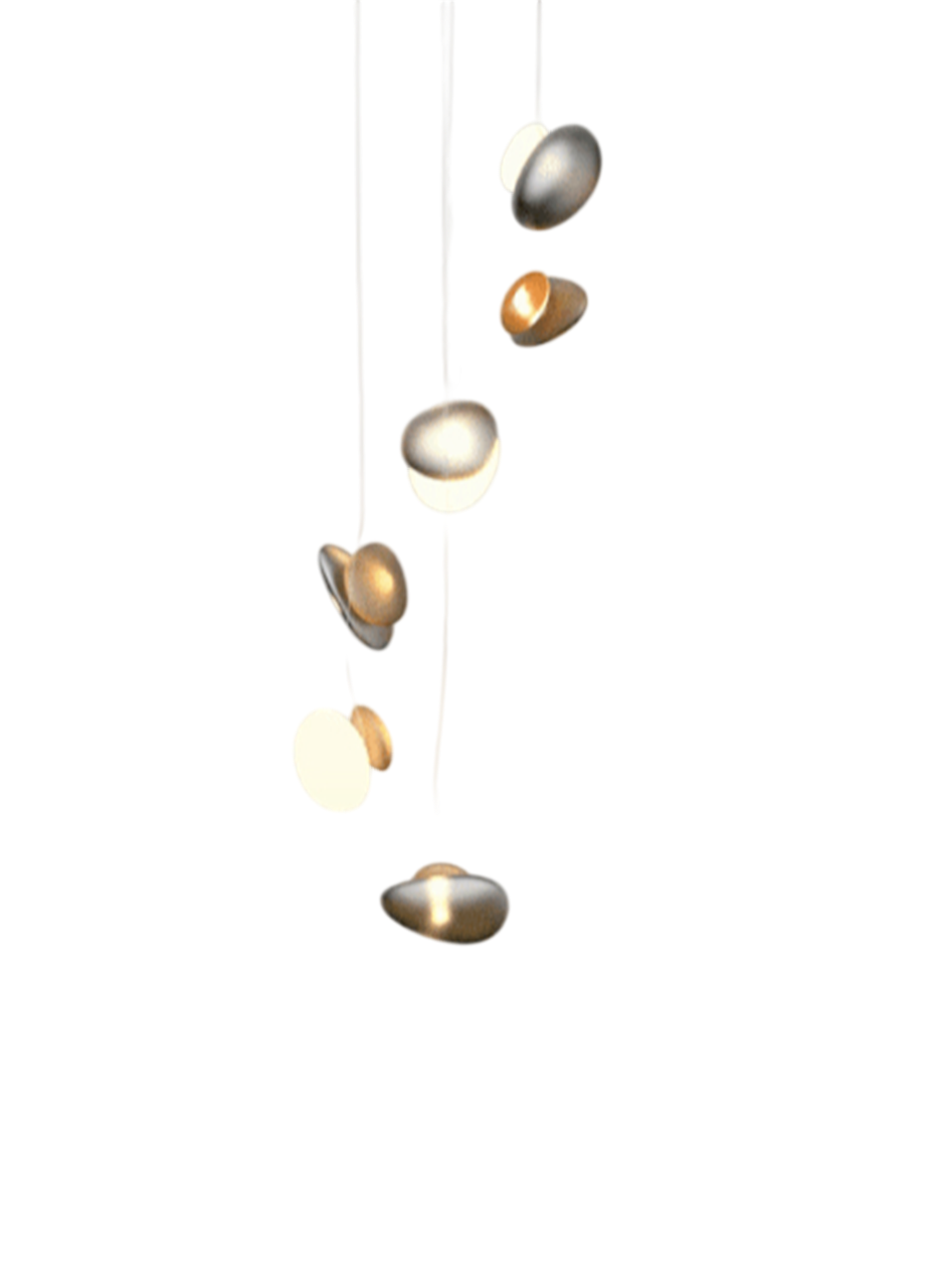 Pebble Chandelier - White Sandtex
