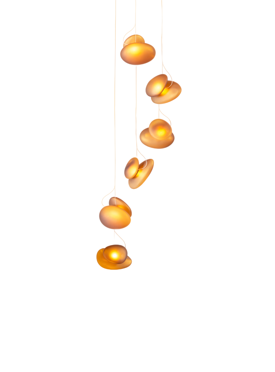 Pebble Chandelier - White Sandtex