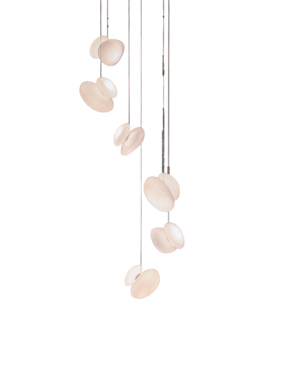 Pebble Chandelier - White Sandtex