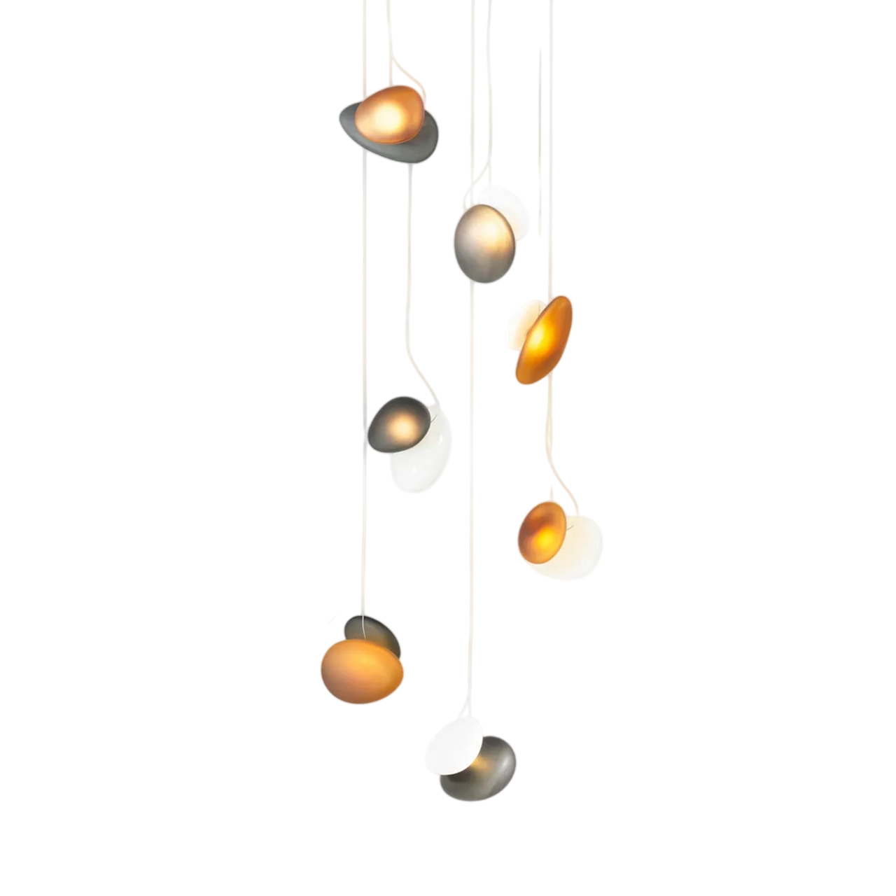 Pebble Chandelier - White Sandtex