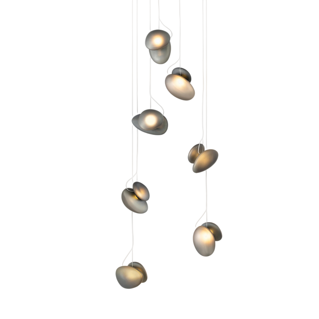 Pebble Chandelier - White Sandtex