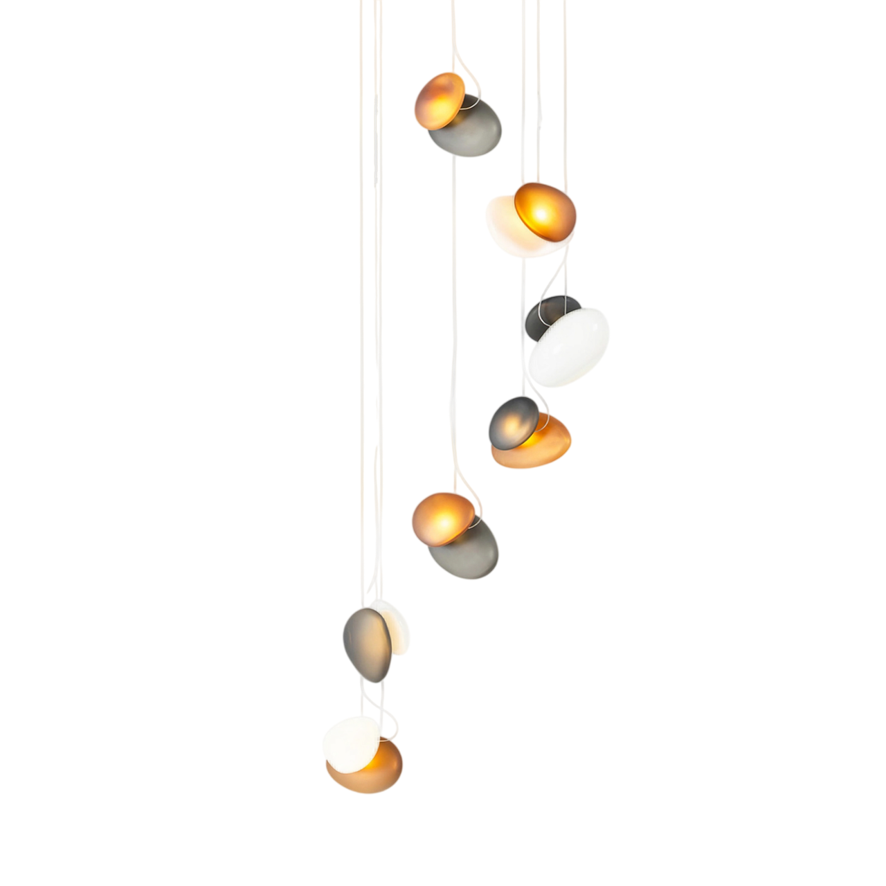 Pebble Chandelier - White Sandtex