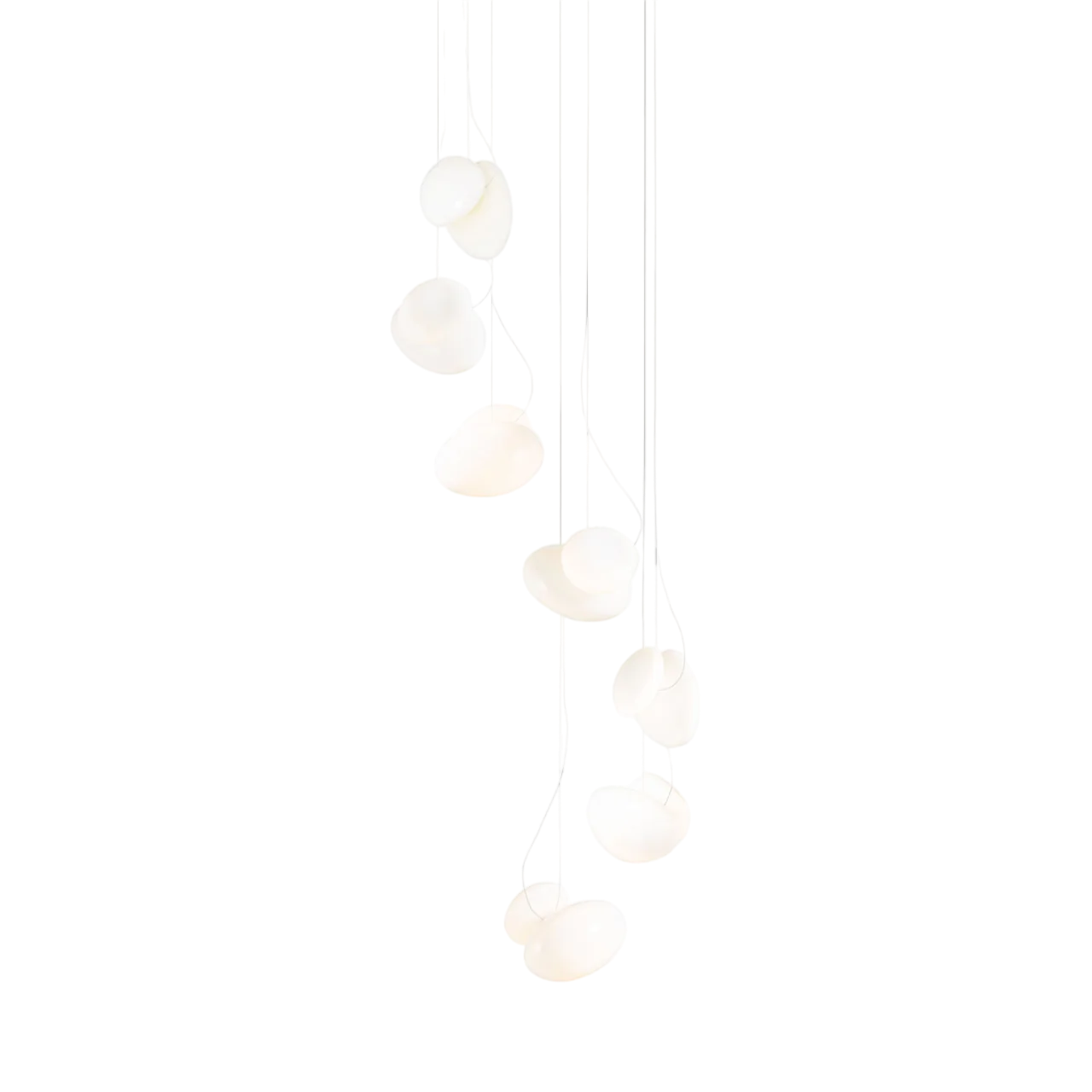 Pebble Chandelier - White Sandtex