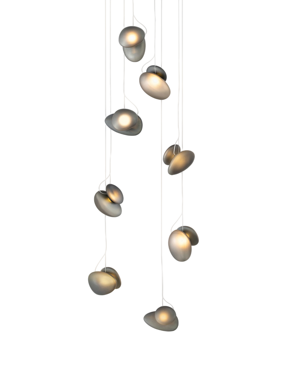 Pebble Chandelier - White Sandtex