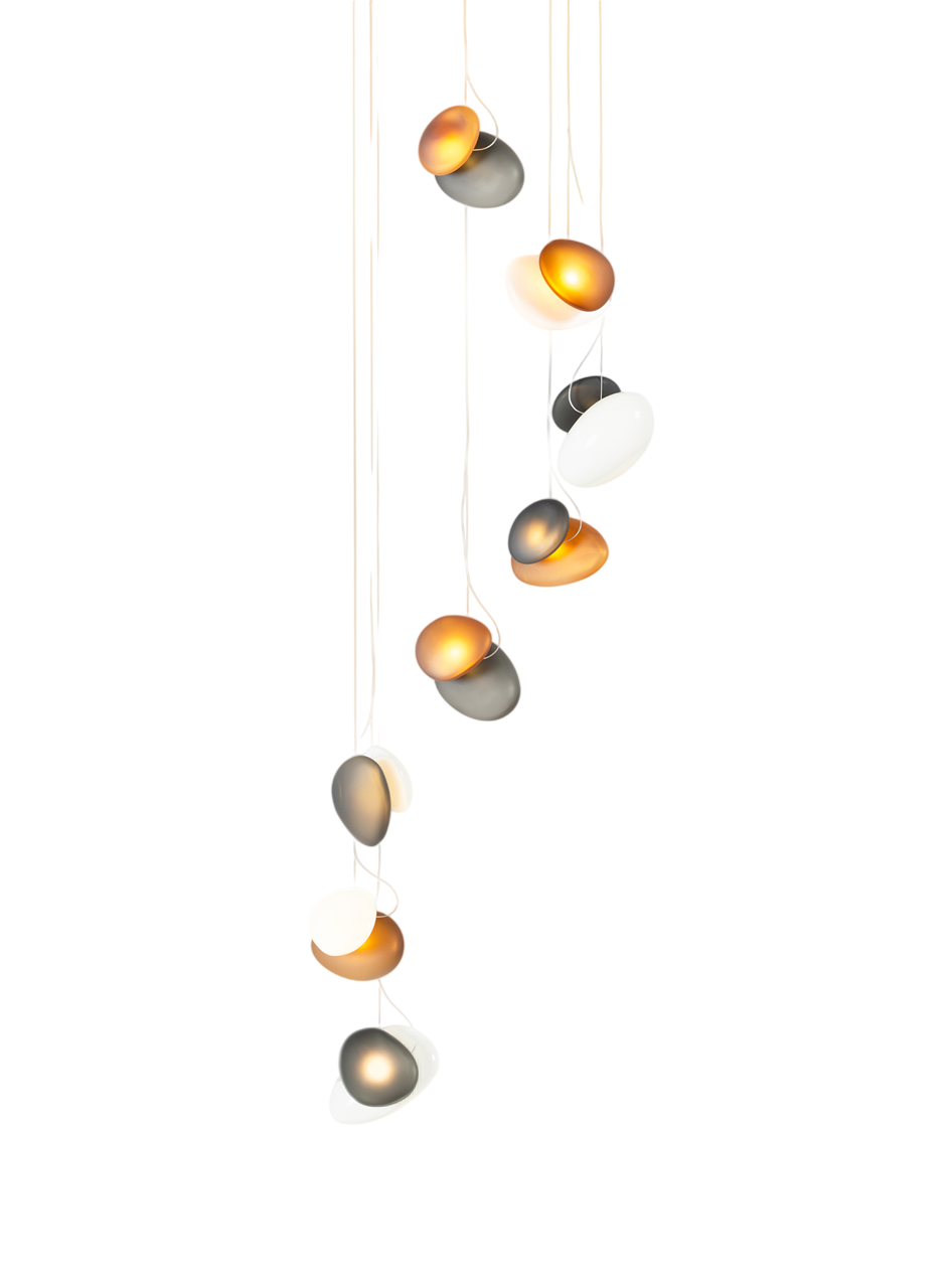 Pebble Chandelier - White Sandtex