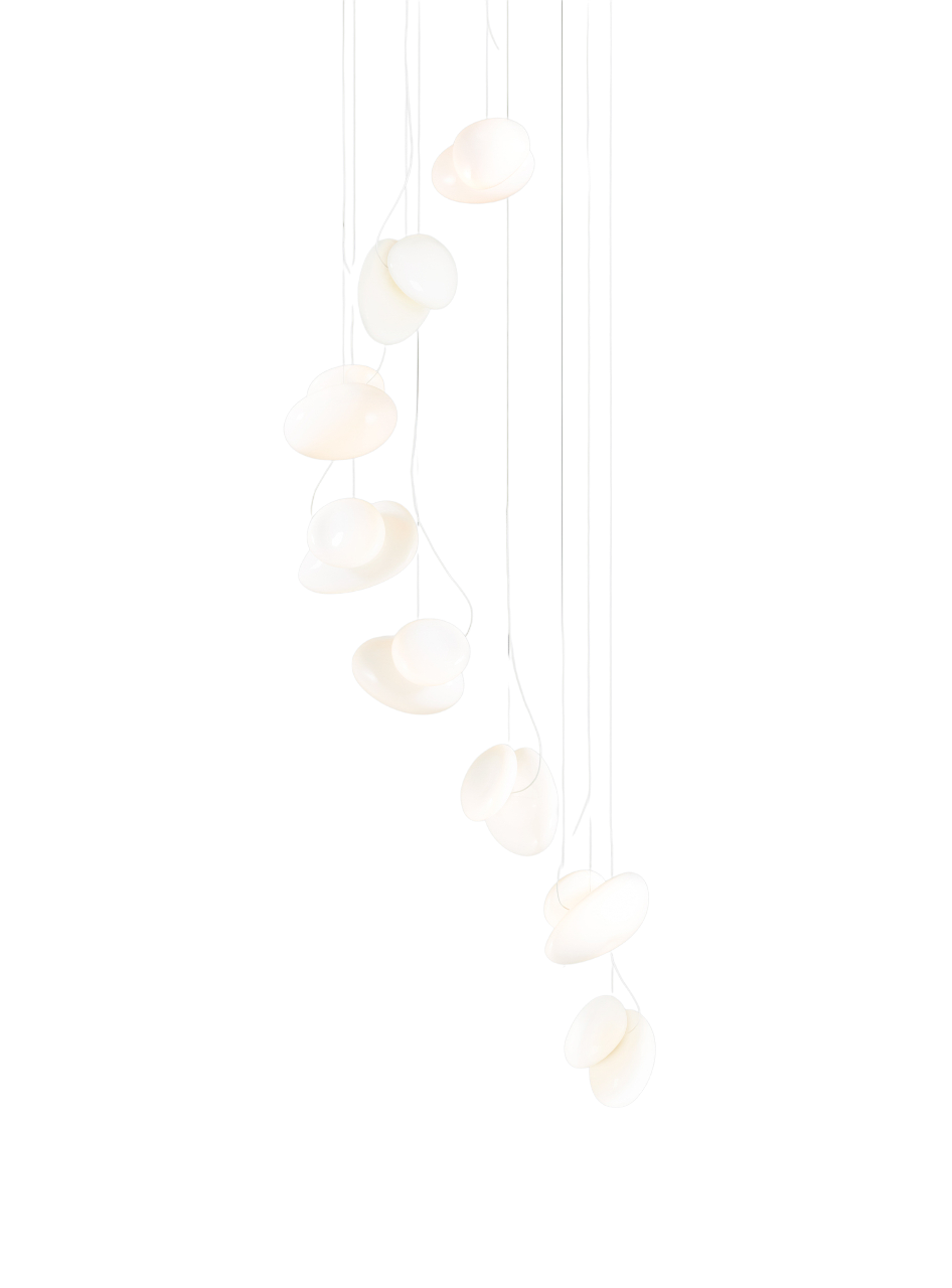 Pebble Chandelier - White Sandtex