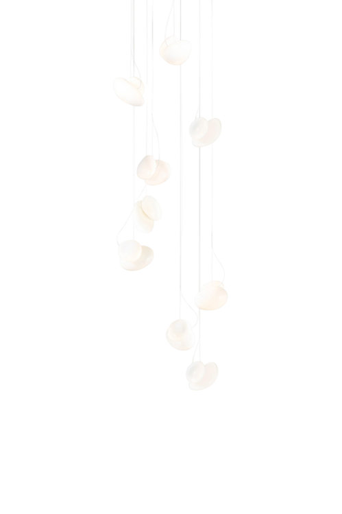 Pebble Chandelier - White Sandtex