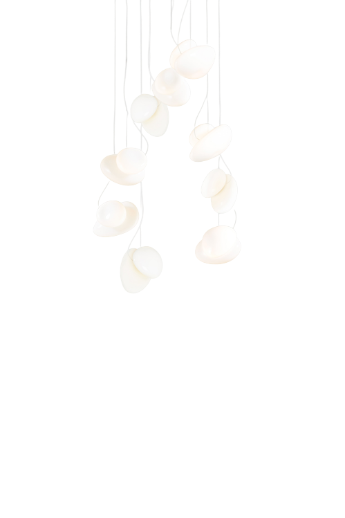 Pebble Chandelier - White Sandtex