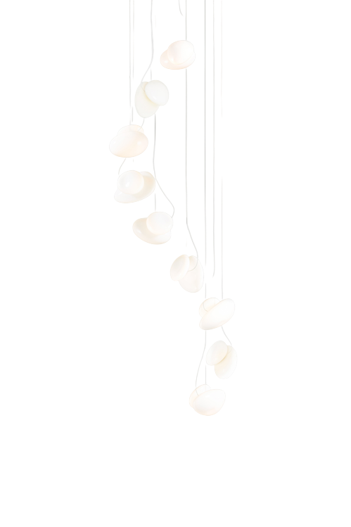 Pebble Chandelier - White Sandtex