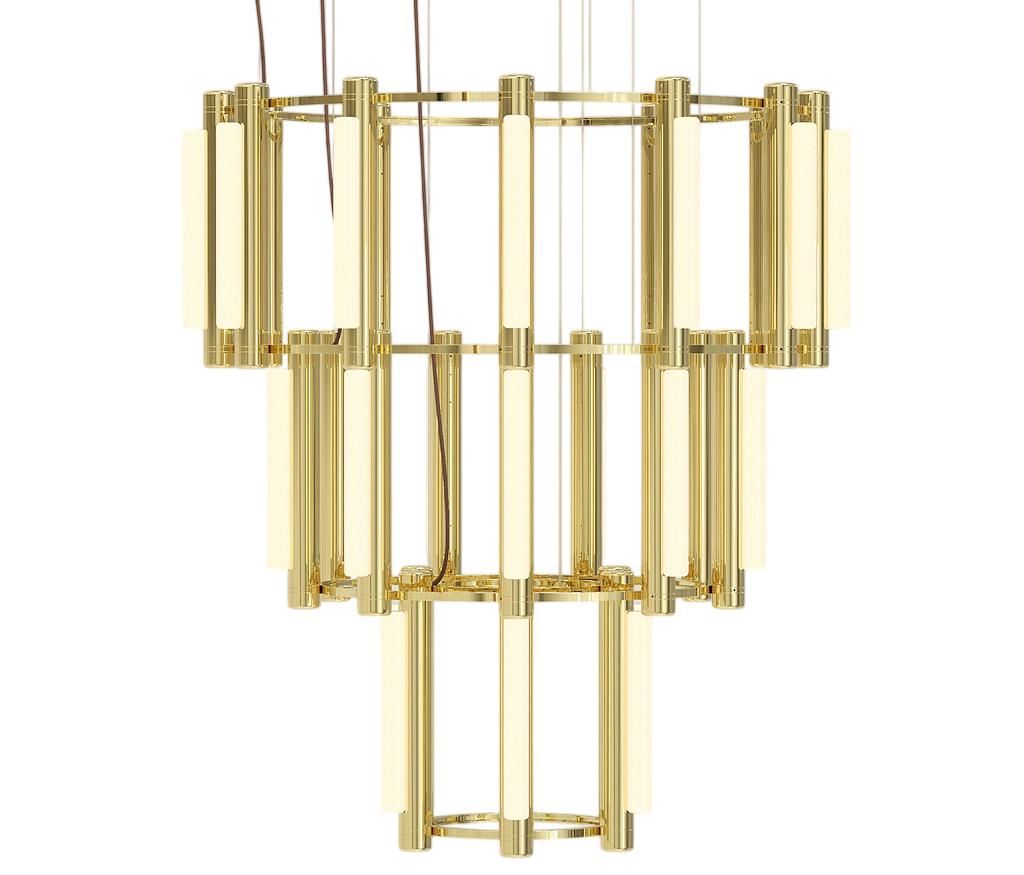 Pipeline Chandelier - Brass