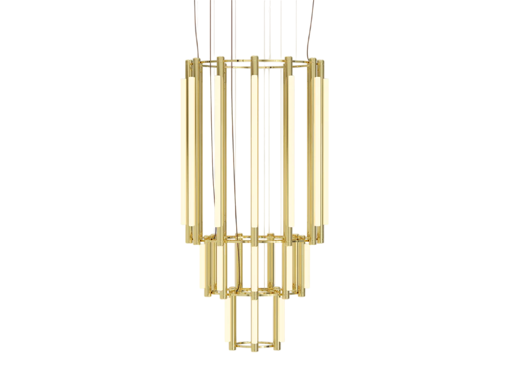 Pipeline Chandelier - Brass