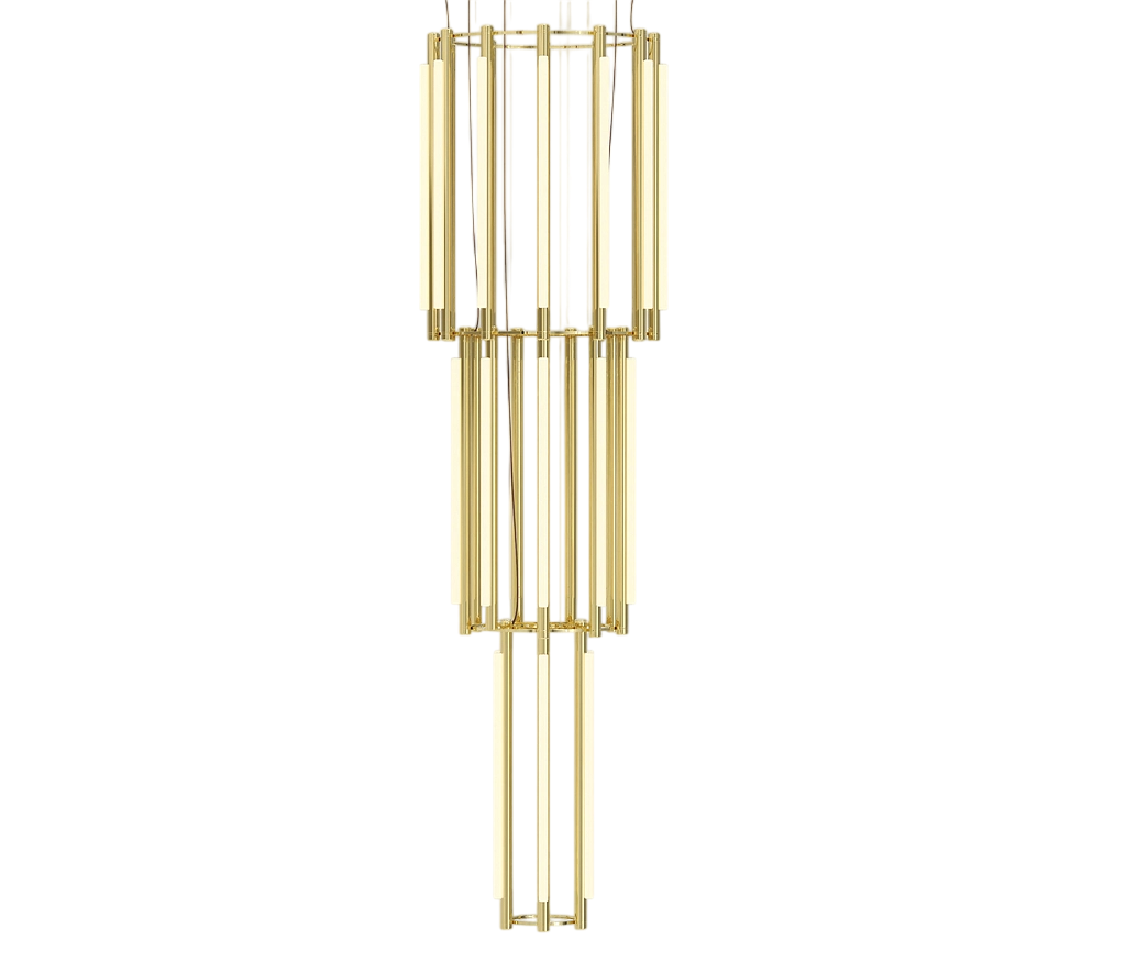 Pipeline Chandelier - Brass