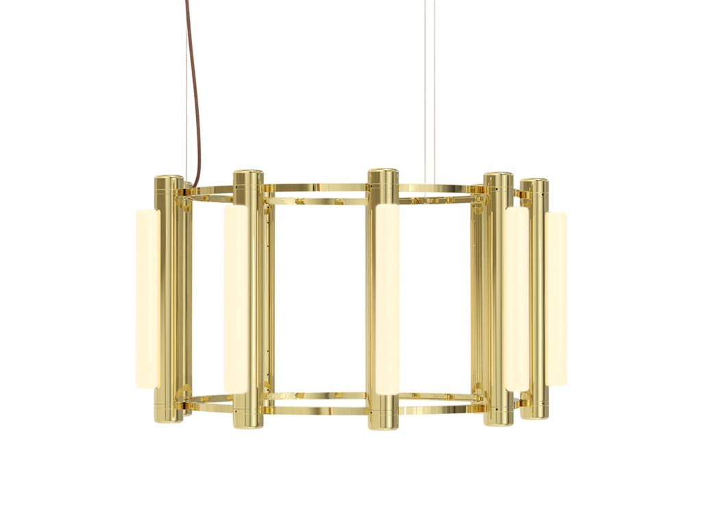 Pipeline Chandelier - Brass