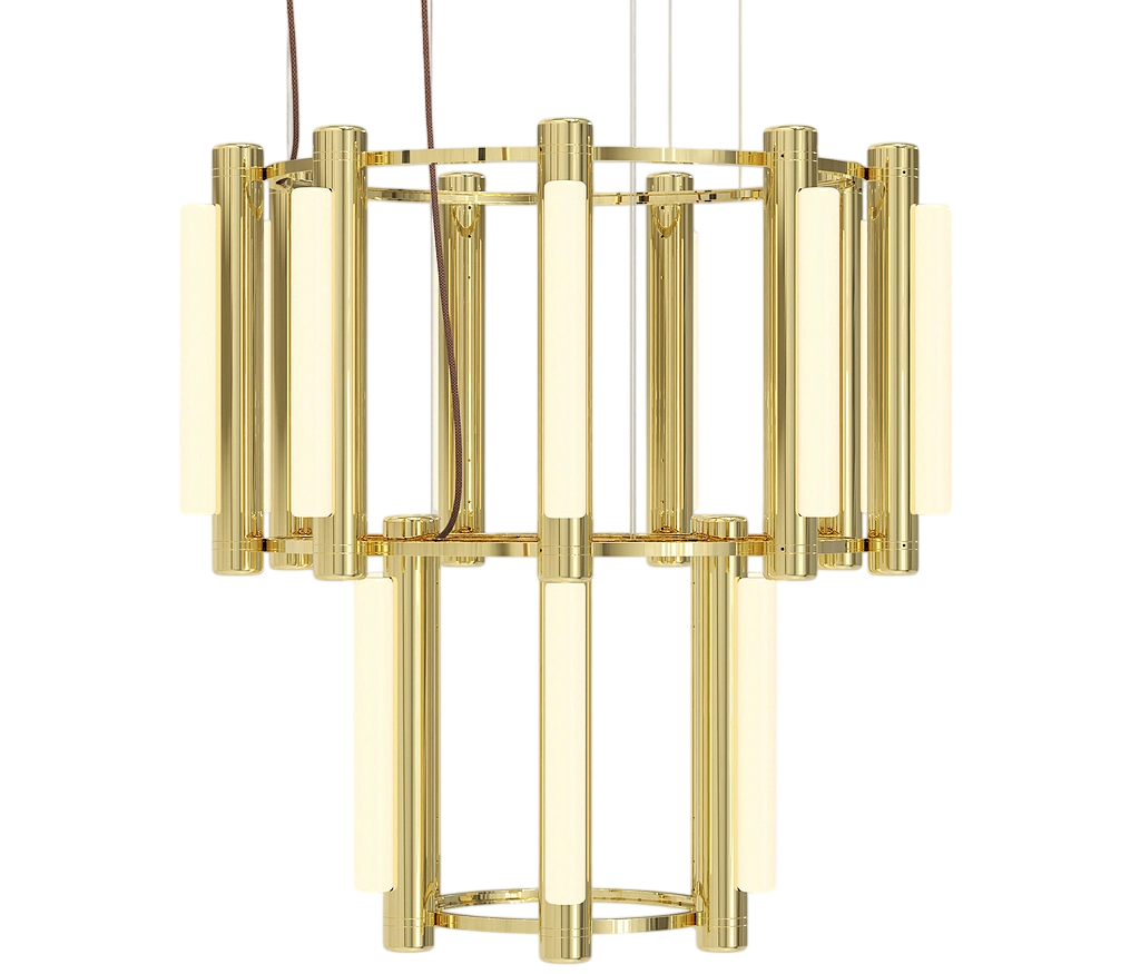 Pipeline Chandelier - Brass