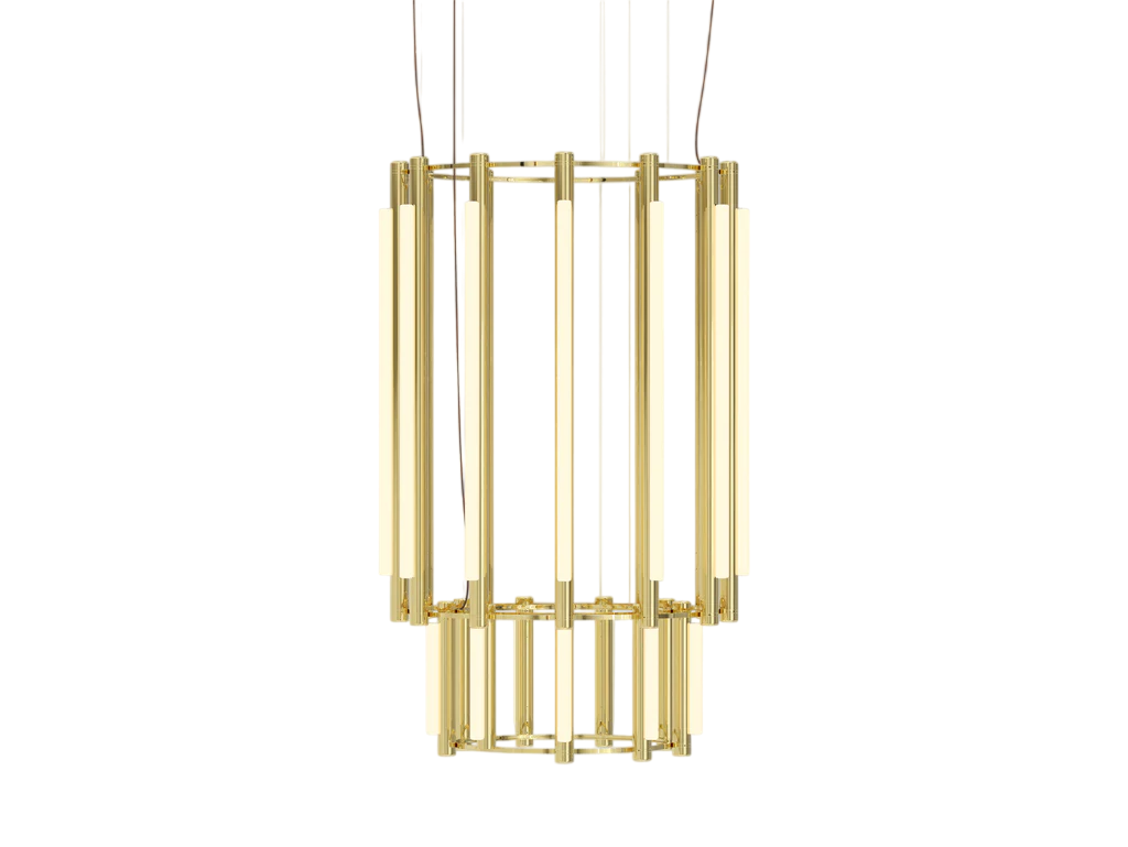 Pipeline Chandelier - Brass