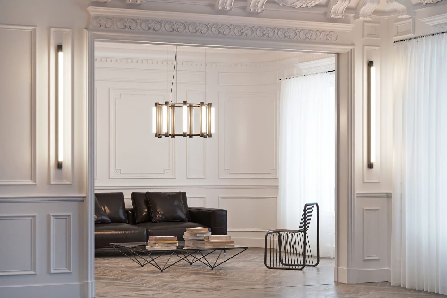 Pipeline Chandelier - White