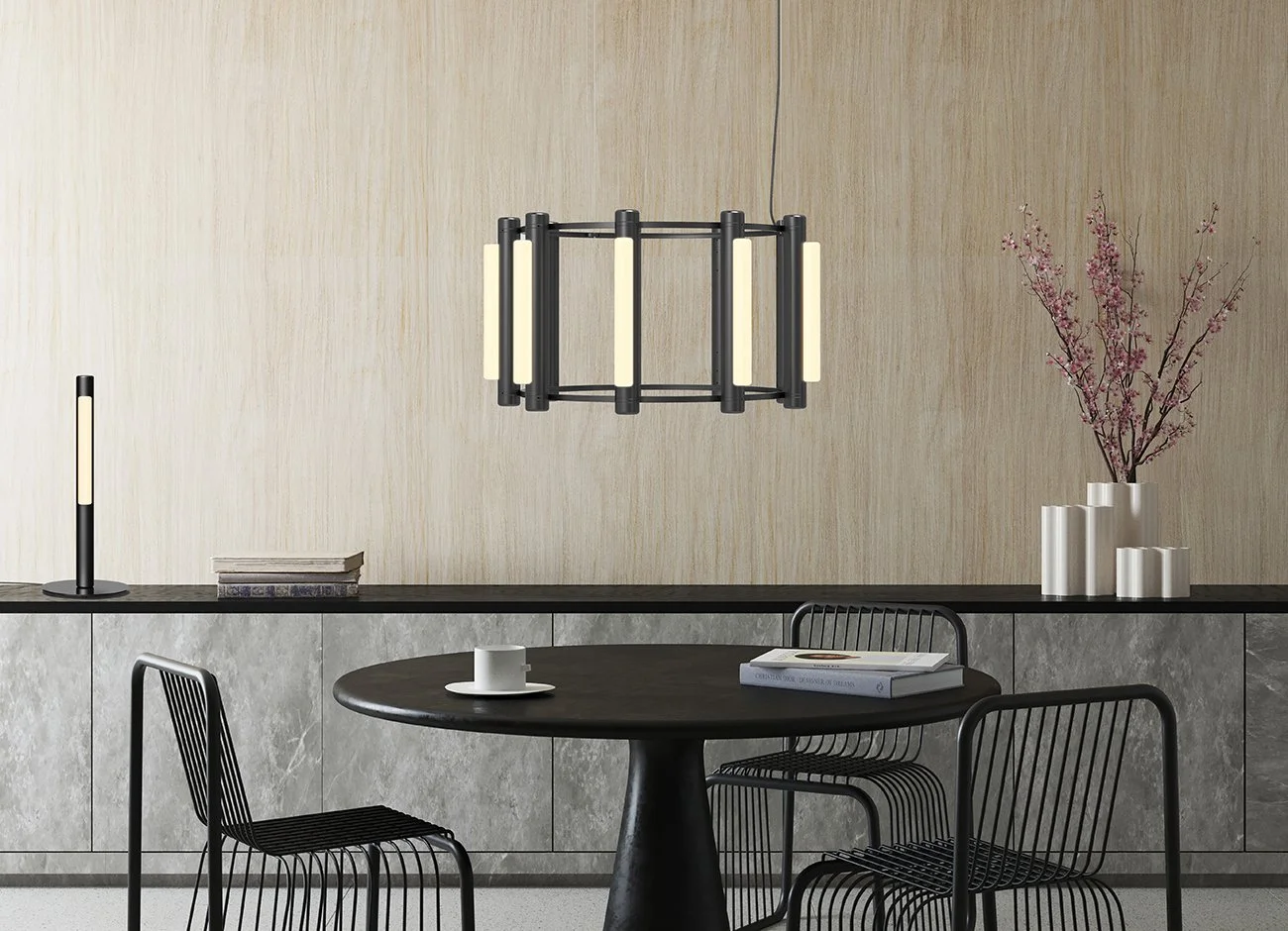 Pipeline Chandelier - White