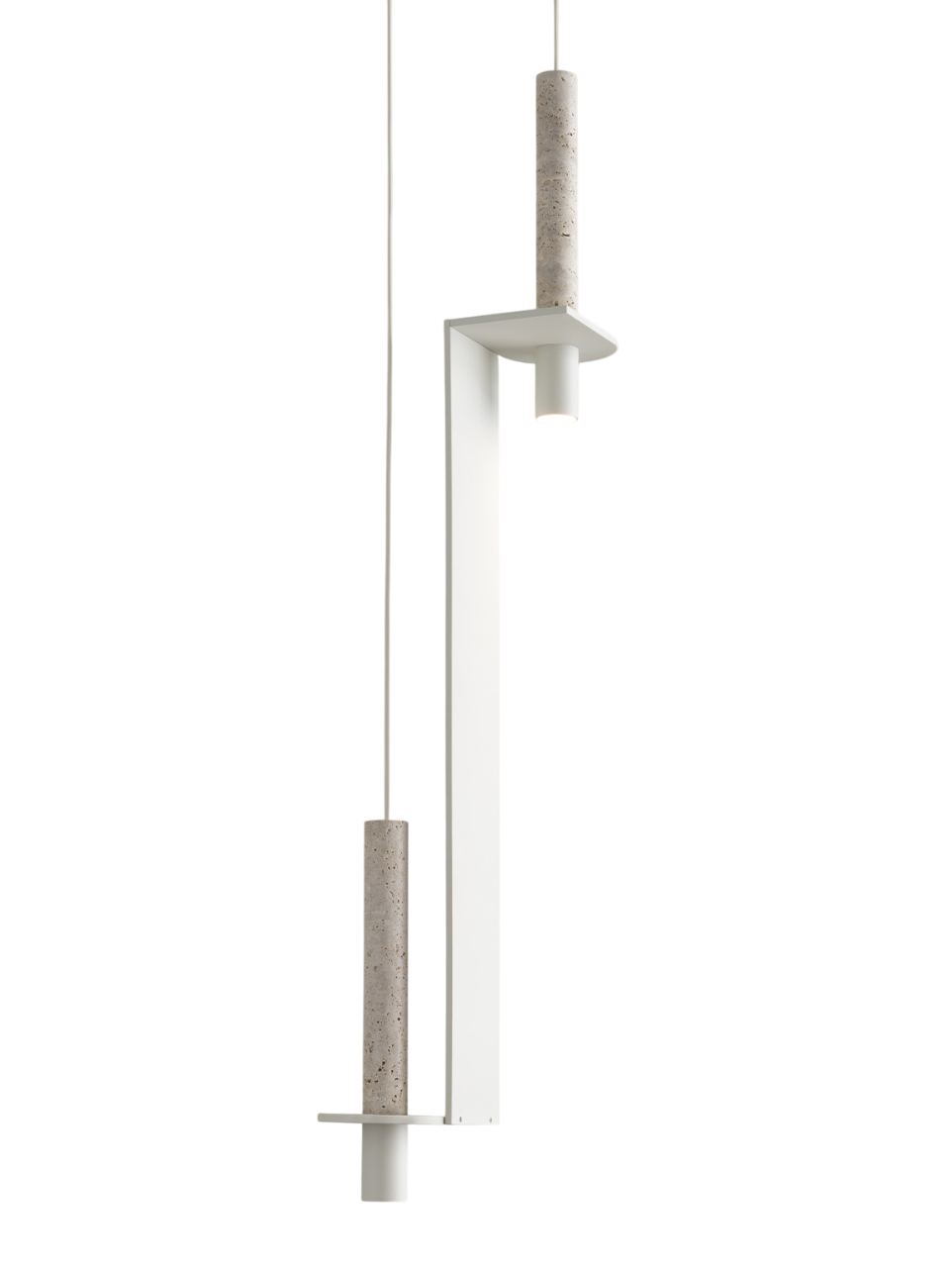 A white fixture pendant light in white texture with white background.