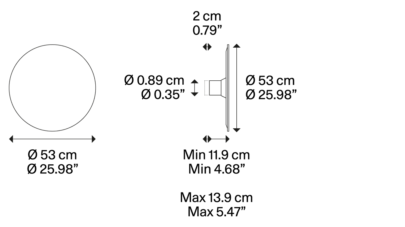 Product specifications for Round Small / Matte White