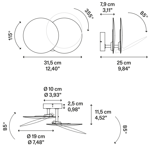 Product specifications for Matte White / Double Round / 2700K