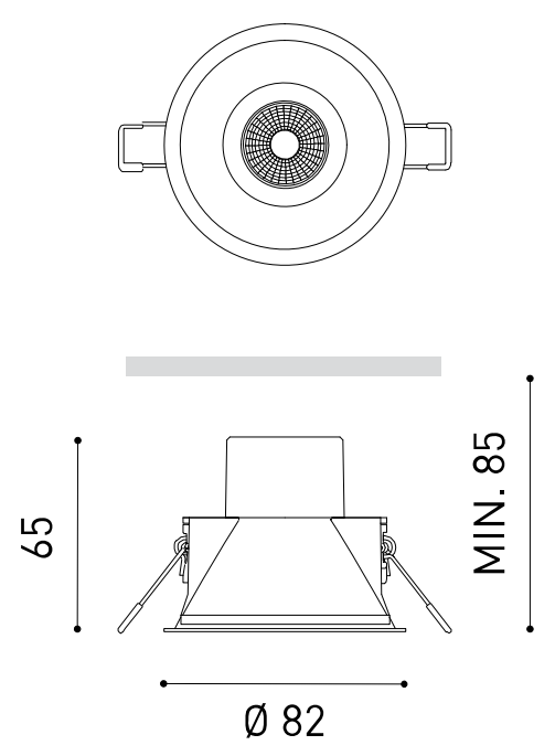 Product specifications for M1 in Black / 38° w/ IP20 / 2700K w/ No Dim