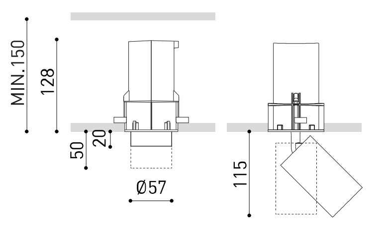 Product specifications for Textured Black / 23° / 2700K w/ No Dim