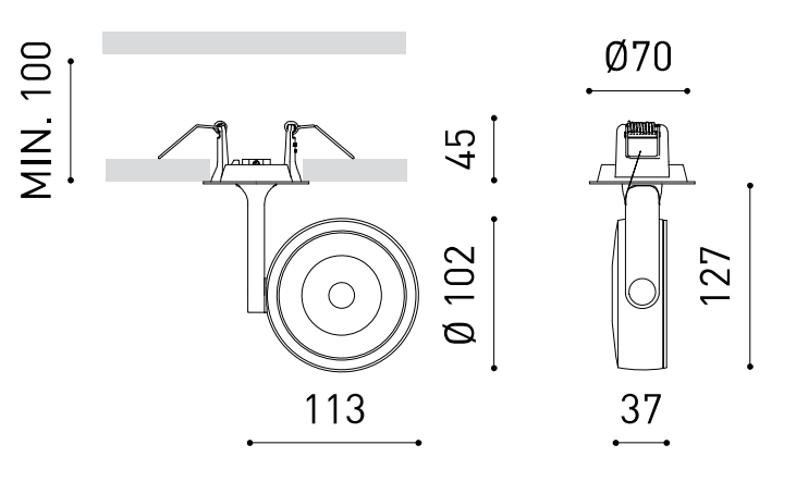 Product specifications for Textured Black / 1 w/ 17º / No Dim w/ 2700K