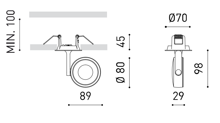 Product specifications for Textured Black / 1 w/ 19° / No Dim w/ 2700K
