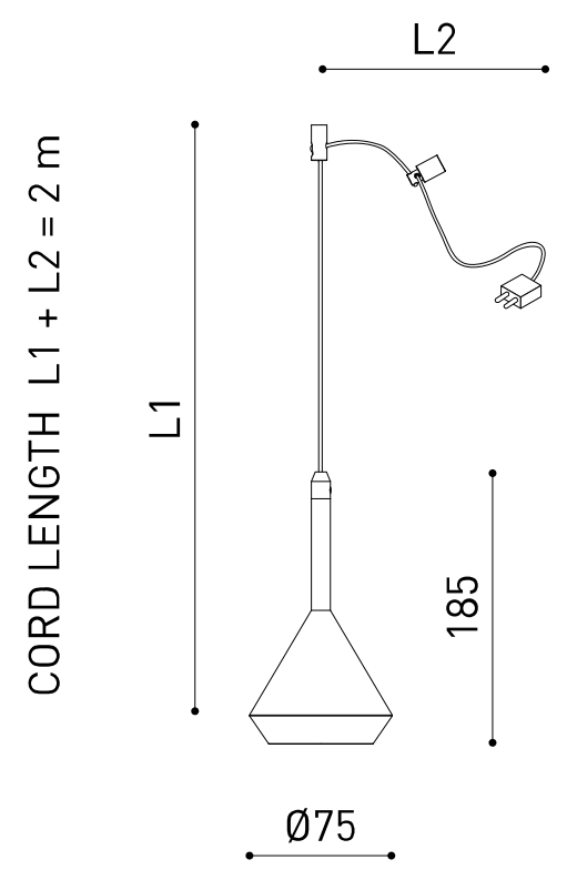 Product specifications for Max. 2 m / 24° / 2700K