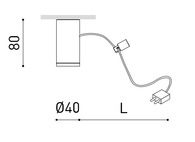 Product specifications for Max. 2 m / 20° / 2700K