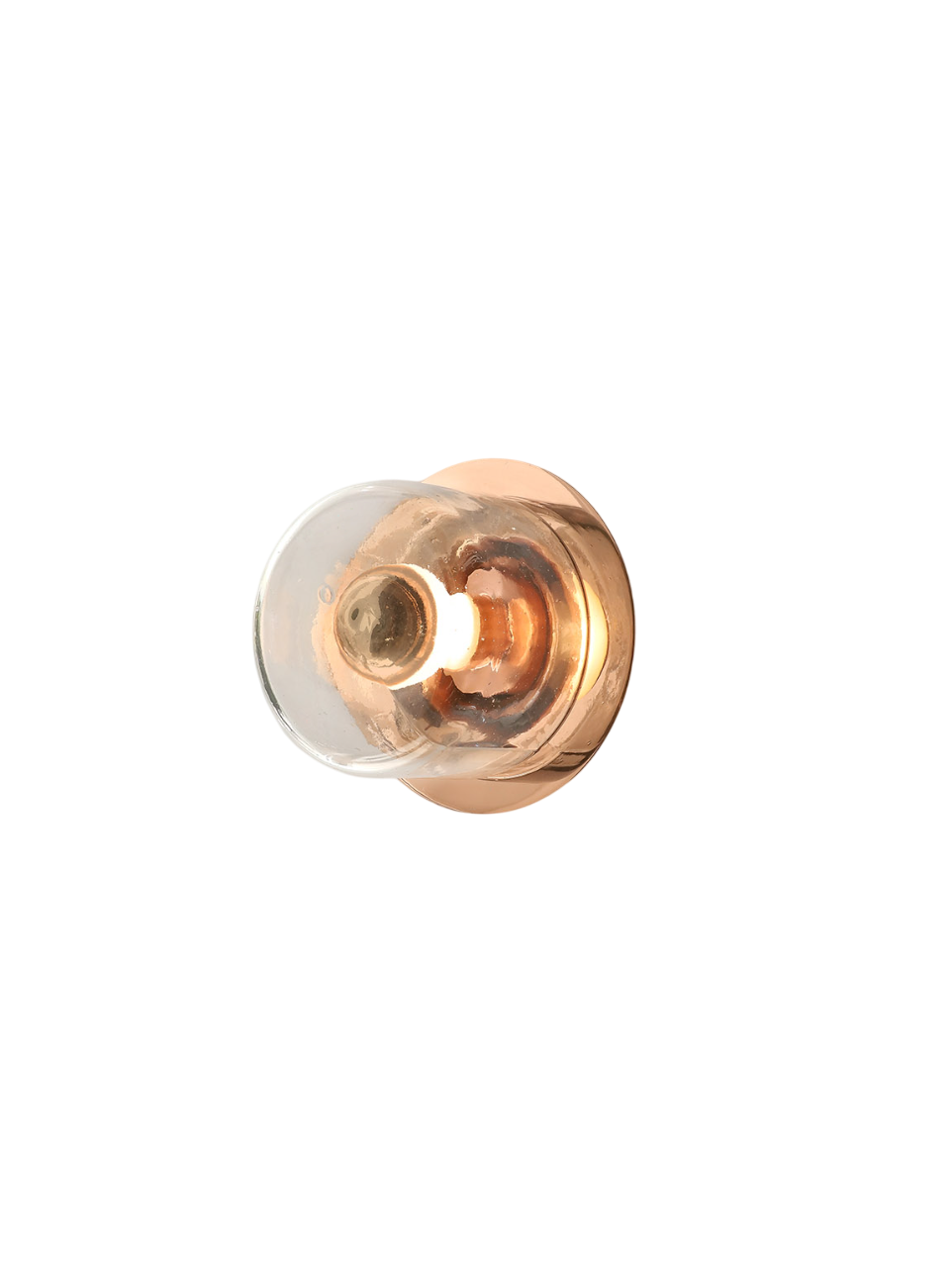 Copper-colored metal wall-lamp fixture on a white background