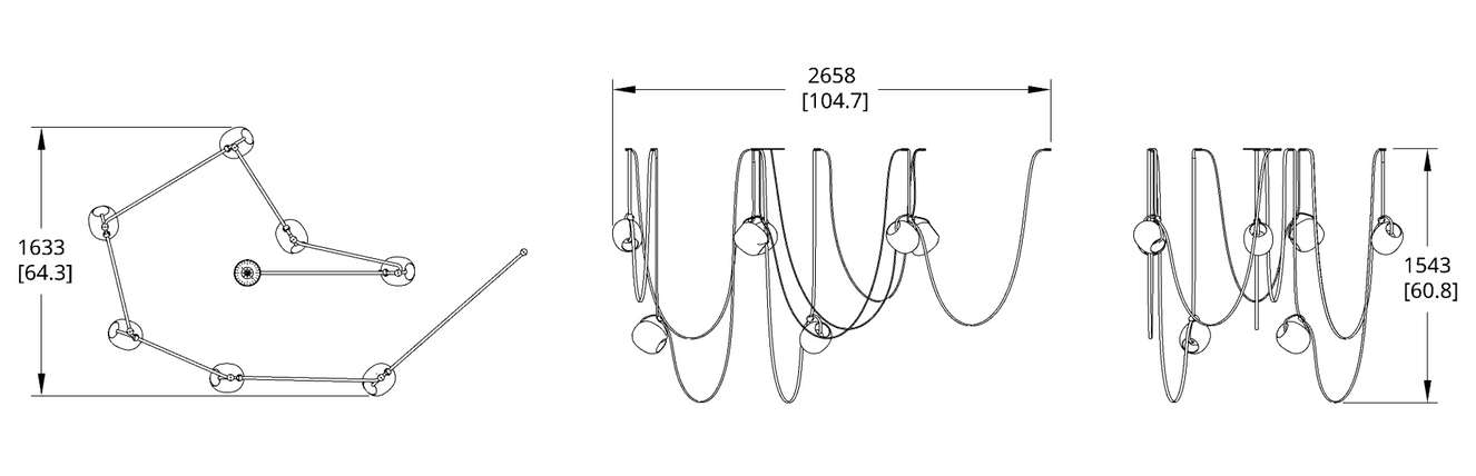 Product specifications for White Cord / Natural Anodized / Phase w/ 2700K