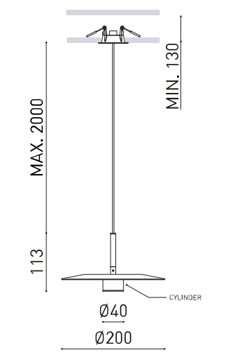 Product specifications for Zenit / Textured Black / 2700K w/ No Dim