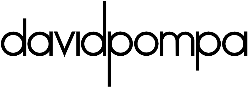 Black logo with 'davidpompa' text on a transparent background