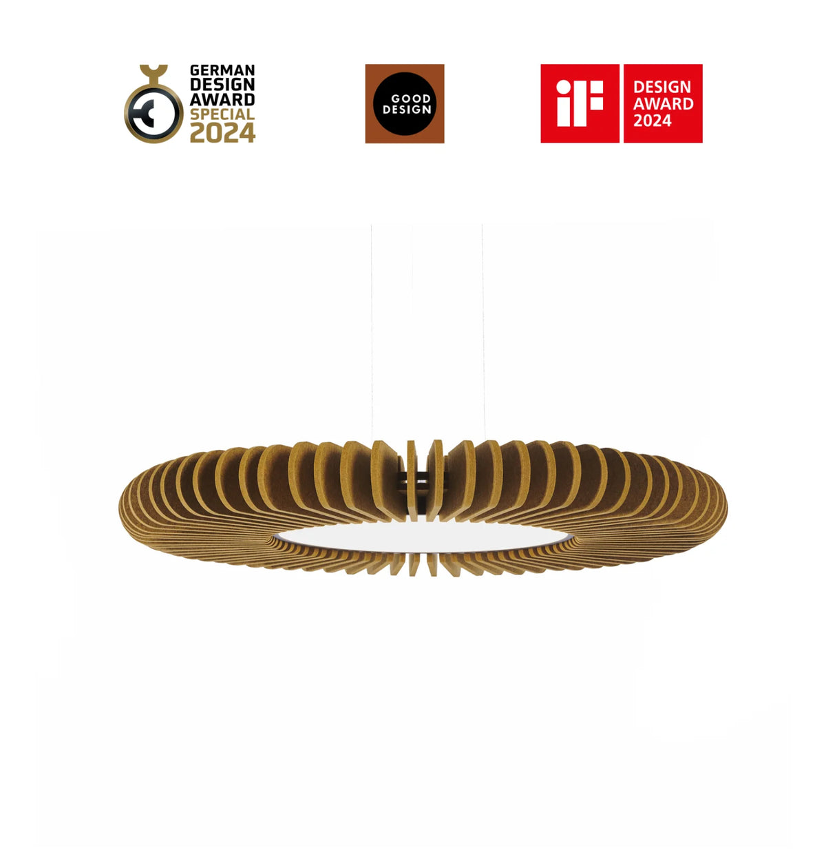 Flexxica Sol round acoustic ecoPET felt pendant light